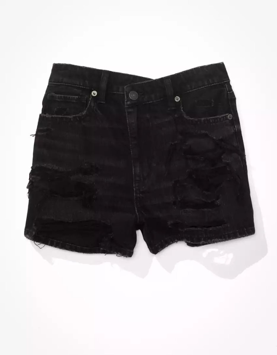 Shorts American Eagle AE Denim Mom Noir Femme | DQY-21011726